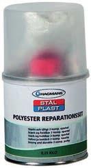 Stålplast Gelcoat Filler 2-komponenttinen polyesterikitti gelcoat pinnoille. Käytetään veneiden ja muiden gelcoat pintojen pieniin pintavaurioihin.