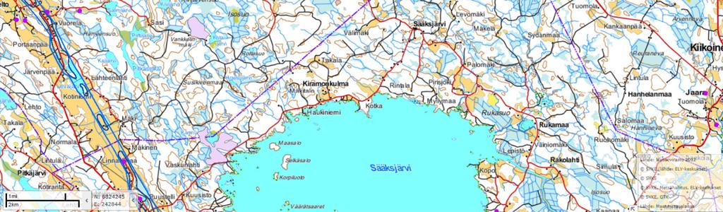 Haukisuon hankkeella ei ole vaikutuksia luonnonsuojelualueeseen. Haukisuon länsipuolelle noin 7 km:n etäisyydelle sijoittuu Levanpellon (nro 0205051) pohjavesialue (kuva 9).