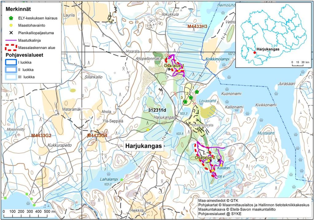 Etelä-Savon kiviaineshuollon turvaaminen 233 2.6.15 Harjukangas, 26, M Kohdenumero: 26 Kunta: Mäntyharju Sijainti: Harjukangas sijaitsee Mäntyharjun keskusta noin 8 kilometriä koilliseen.