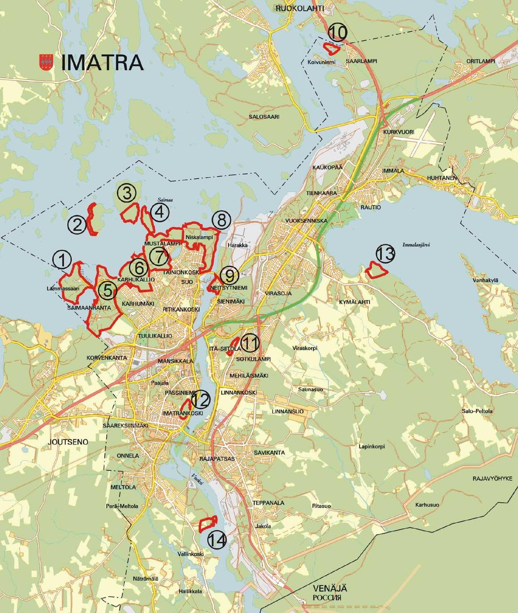 14. Vallinkoski Pääosin nuorta istutusmännikköä ja varttuneita istutettuja kuusia. Vuoksen rannalla kasvaa runsaasti nuoria ja varttuneita haapoja, koivuja ja leppiä. Kuva 1.