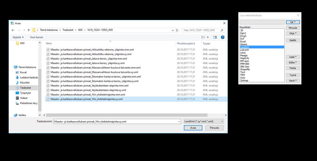 46 Tämän jälkeen aukeaa ikkuna, mistä etsitään haluttu xml-tiedosto, joka halutaan avata (Kuvio 22).
