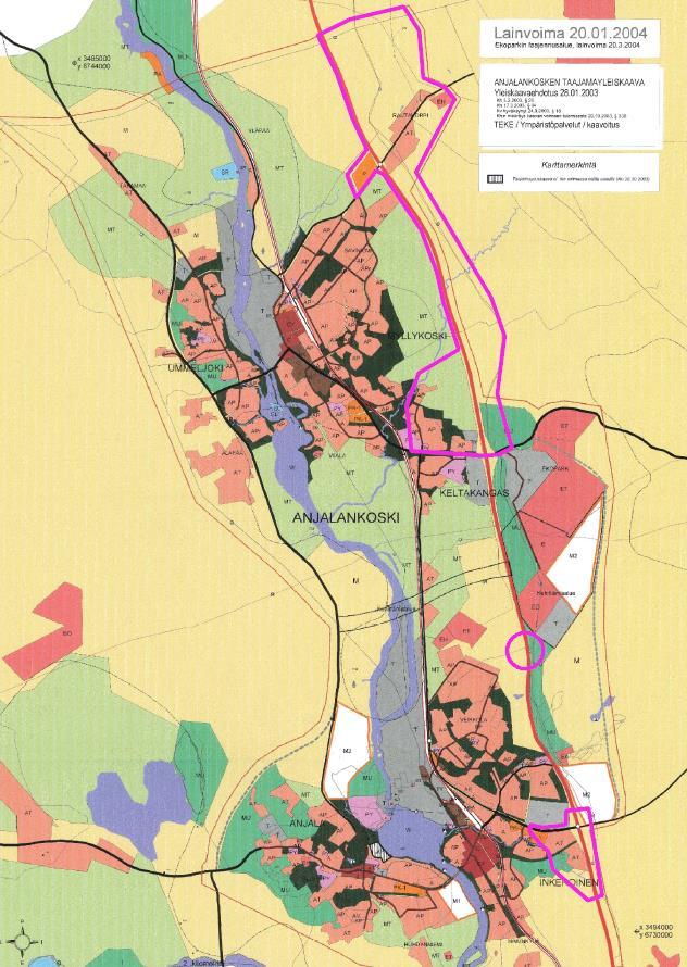 Yleiskaava Alueella on voimassa oikeusvaikutteinen Anjalankosken taajamayleiskaava.