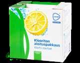 Pakkaus sisältää: 1 kg Shokkikloorirakeita 1 kg Monitehotabletteja a 20g 1 kg ph+ 1,5 kg ph- Levänpoistoaine 1 l Allastesteri, ph:n & kloorin mittaukseen Kelluva annostelija