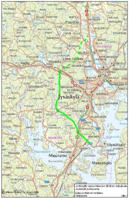 Vuonna 2009 vahvistetussa Keski-Suomen maakuntakaavassa läntinen ohikulkutie on esitetty yhteystarpeena.