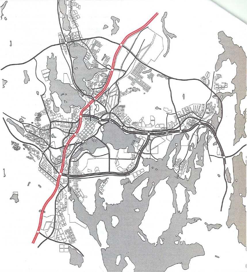 sen uusi liikenteellinen ajatus oli Jyväskylän sisääntuloteiden yhdistäminen keskustaa ympäröivällä kehällä.