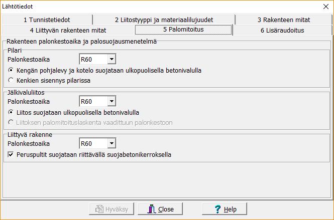 6. Tunnistetiedot Kenttiin annetaan laskentaa koskevat tunnistetiedot, jotka tulostuvat lujuuslaskelmiin. APK-C Pilarikengät 18 7.