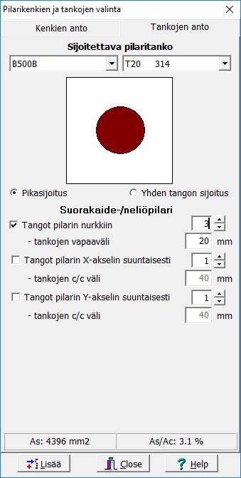 Kenkien ja pulttien valinta: - Kengän valinta suodattaa näkyviin APK-C kenkään sopivat pultit pulttivalikkoon. - Valittavaksi tulee vain kenkään sopivat ALP sarjan peruspultit.