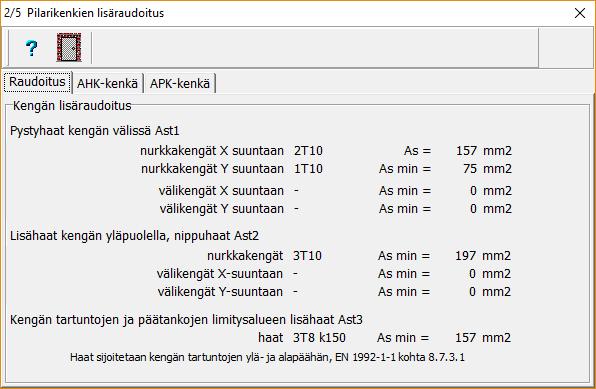Hakakokoa voi muuttaa ja sovittaa pilarin muun hakaraudoituksen kanssa. Taulukko 7.