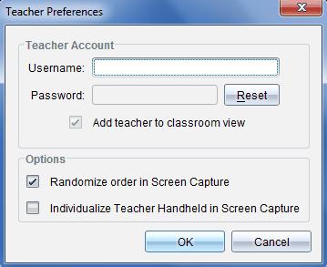 Opettajan käyttäjätilin luominen ja hallinta Opettajan käyttäjätili luodaan opettajan TI-Nspire Navigator CX Teacher Software - ohjelmiston Opettajan asetukset -osiossa.