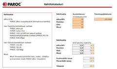 rahtihintalaskurilla voit laskea Paroc rakennuseristeiden rahtihintoja Suomen toimituksille.