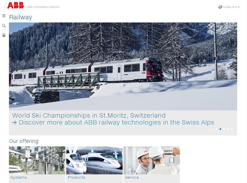 track-side infrastructure? Railway solutions web portal NEW : http://new.abb.