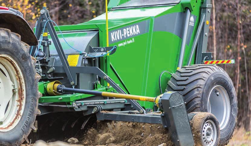 Kivi-Pekka on kivenkeräyskone, joka kerää tehokkaasti kivet pellolta ennen kylvöä ja ehkäisee näin muiden peltotyökoneiden kulumista ja rikkoutumista.