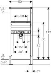 Pesuallaselementti / Tvättställsinstallationselement Geberit Duofix pesuallaselementti, 82-98 cm Geberit Tvättställselement, 82-98 cm Asennuselementti helppoon ja nopeaan pesualtaan kiinnittämiseen.