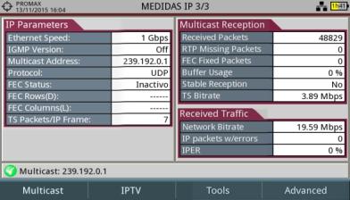 0 PID 1001 Multicast: 239.192.0.1 Multicast