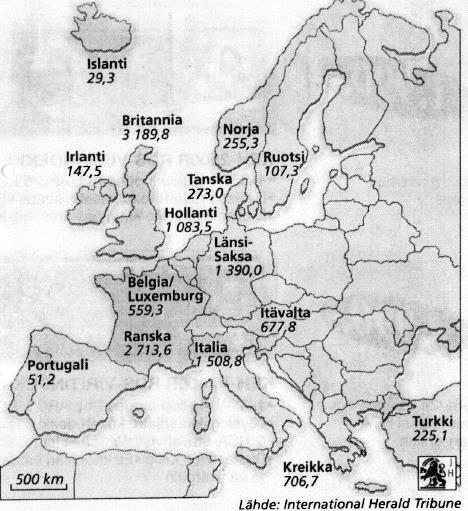 Marshall-apua saaneet maat Länsi-Euroopan
