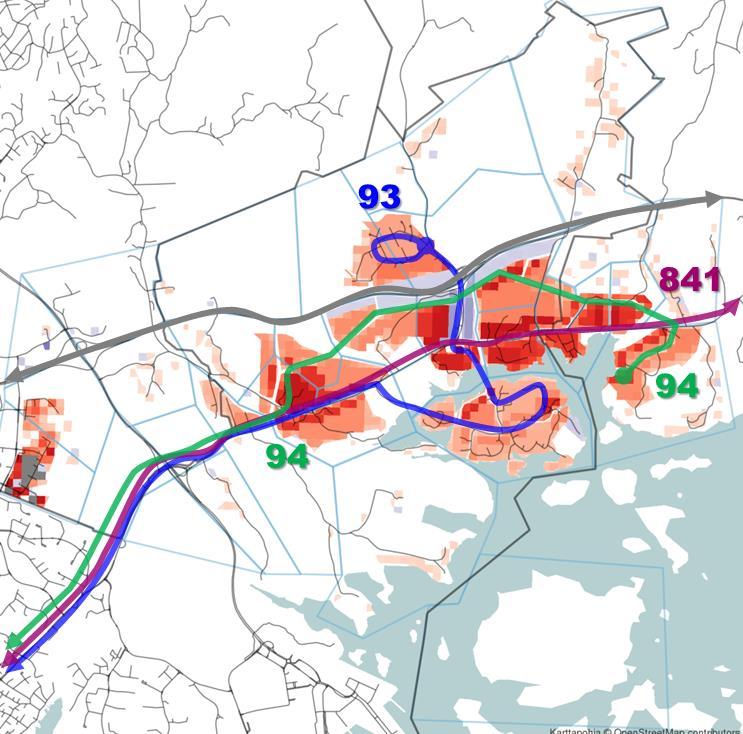 Vaihe 3 Käytävän Östersundom-Sakarinmäki-Majvik maankäyttö on edelleen täydentynyt. Yleiskaava-alueelle on kuvattu yhteensä 41 000 asukasta (+34 300 as) ja 7 200 työpaikkaa (+6 400 tp).