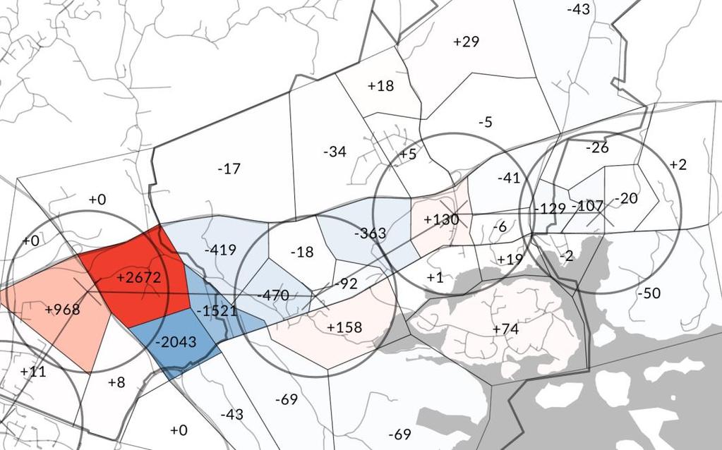 Yleiskaava-alueella 100 000 asukasta, metro Sibbesborgiin Tarkastelussa Östersundomissa noin 20 000 asukasta 14 000 työpaikkaa ja Etelä-Sipoossa noin 13 000 asukasta ja 2 000 työpaikkaa enemmän kuin