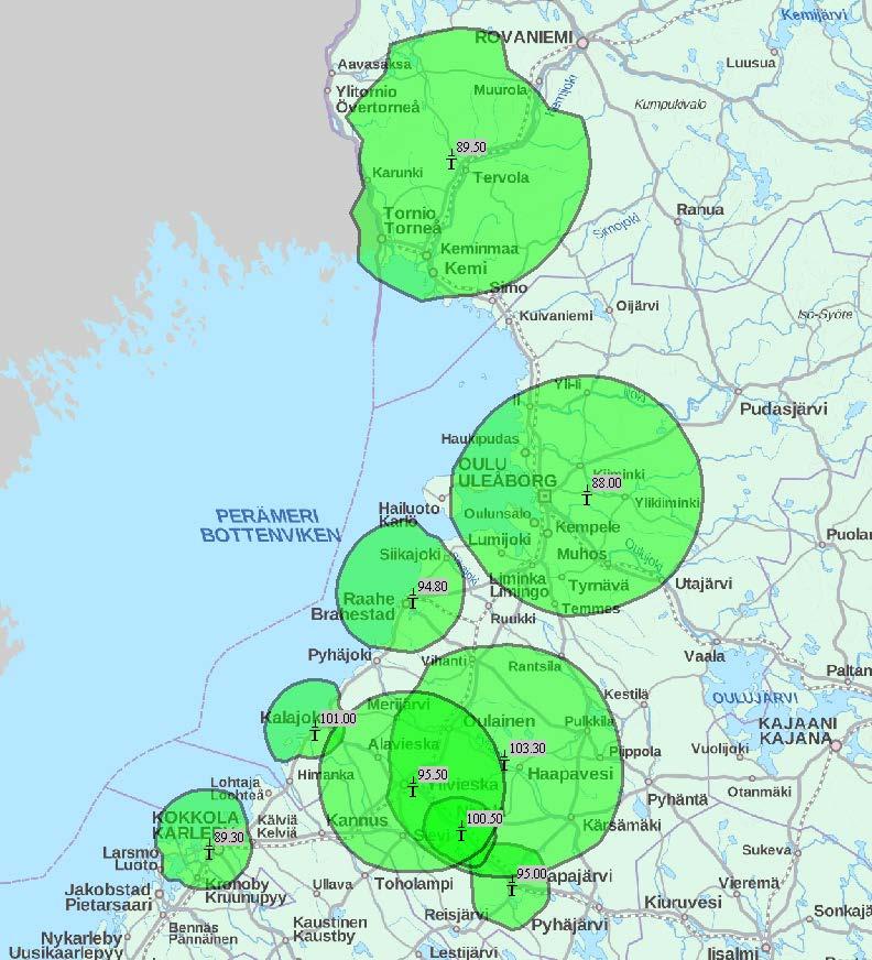 Pohjanmaa, Etelä-, Keski- ja Pohjois-Pohjanmaa Pohjanmaa 2 (uusi) Yhdistetty paikalliset