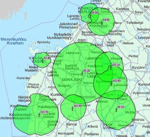 Pohjanmaa, Etelä-, Keski- ja Pohjois-Pohjanmaa Pohjanmaa 4 (uusi) Yhdistetty paikalliset kokonaisuudet Kunta