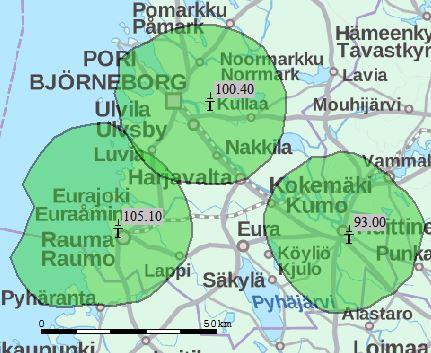 Rauma) Huittinen 93.0 Rauma 105.