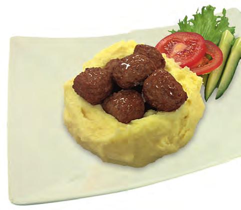 Ainon lihapullat ja muusi / House meatballs (L,G) 5,90 Lihapullakastiketta ja perunamuusia, lisäksi raikas