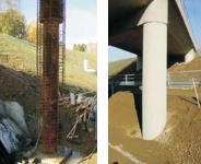 19 Manttelointi pilarille [13.] 6.4.3 Sillat Itsetiivistyvällä betonilla on mahdollista toteuttaa jopa kokonaisia siltoja tai osia silloista kuten reunapalkkeja [3].