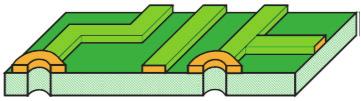 Trükkplaatide valmistamine Vasega (Cu) kaetud tekstoliit ( klaasriie & epoksüvaik) ühekihiline Ühekihiline trükkplaat ühendusrajad (alumine pool)