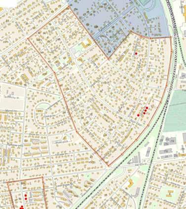 / TARTU PÄRAST 1940. A / 62 TAMMELINN Asukoht Sinine ala hetkel kehtiv miljööväärtuslik hoonestusala Punane kontuur soovitatav laiendus.