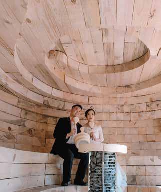 MAAILMALLA ABROAD SAUNA KOLO Sauna Kolo Asiakas Client: Culture for Tomorrow The idea for a pop-up sauna came from Culture for Tomorrow, a charitable institution newly founded by Adrian Cheng in Hong