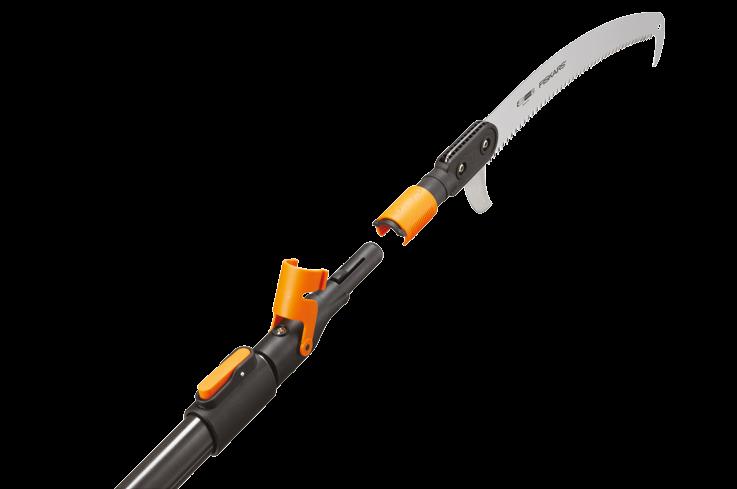 Nerokas ja turvallinen ratkaisu Fiskars QuikFit -puutarhatyökalujen vaihdettavien työskentelypäiden ja kahvojen ansiosta työkalut sopivat monenlaisiin puutarhatöihin.