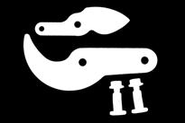 Terä ja ruuvit tuotteille: Quantum Raivaussakset, ohileikkaavat M L104 (tuotenro 1001438) ja ohileikkaavat L L108 (tuotenro 1001435).