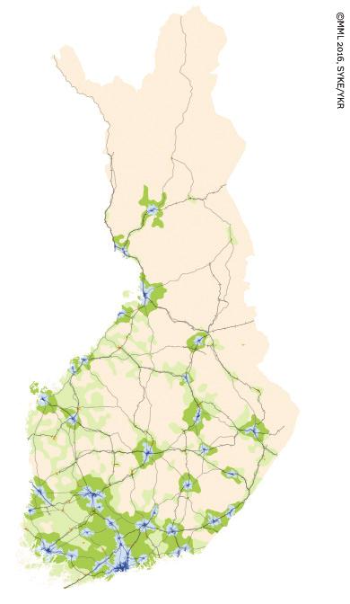12 Liikenneviraston tilastoja 1/2018 2 Liikkuminen eri alueilla ja asuinympäristöissä 2.