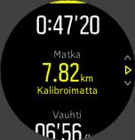 3.22. Nopeuden ja matkan kalibrointi Suunto 3 Fitness mittaa juoksu- ja kävelynopeutesi ja -matkasi kellon sisäisellä kiihtyvyysmittarilla.