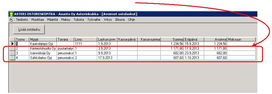 Asteri Ostoreskontra KÄYTTÖOHJEET 45/109
