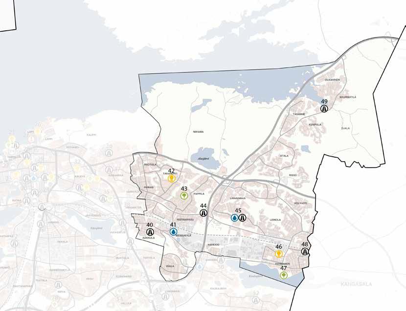 Koillinen alue RAKENTAMISKOHTEET 40. AAKKULA saneeraus Kivikirkontien katusaneeraus 41. MESSUKYLÄ saneeraus Hautalammin purkuojan ruoppaus 42.
