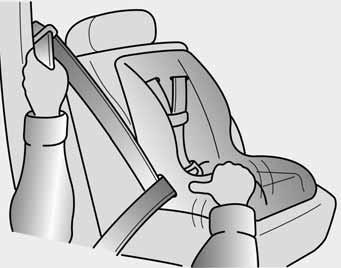 Autosi turvavarusteet E2MS103005 Lasten turvaistuimen asentaminen kolmipistevyöllä Asentaaksesi lasten turvaistuimen sivutai keskitakaistuimelle, toimi seuraavasti: 1.