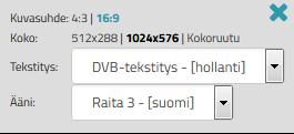 Kuva 5.2. Tekstityskielen valinta 5.2.7 Muistiinpanot Kirjautuneena omalle työpöydälle voi tallentaa klippejä suoratoistettavasta tiedostosta.