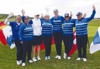 Suomen Master joukkue: Heli Ekström HGK (kapteeni), Erja Helen-Salonen AGK, Erja Saraste HGK, Anneli Alanen SGC ja Vuokko Karjalainen Kurk.