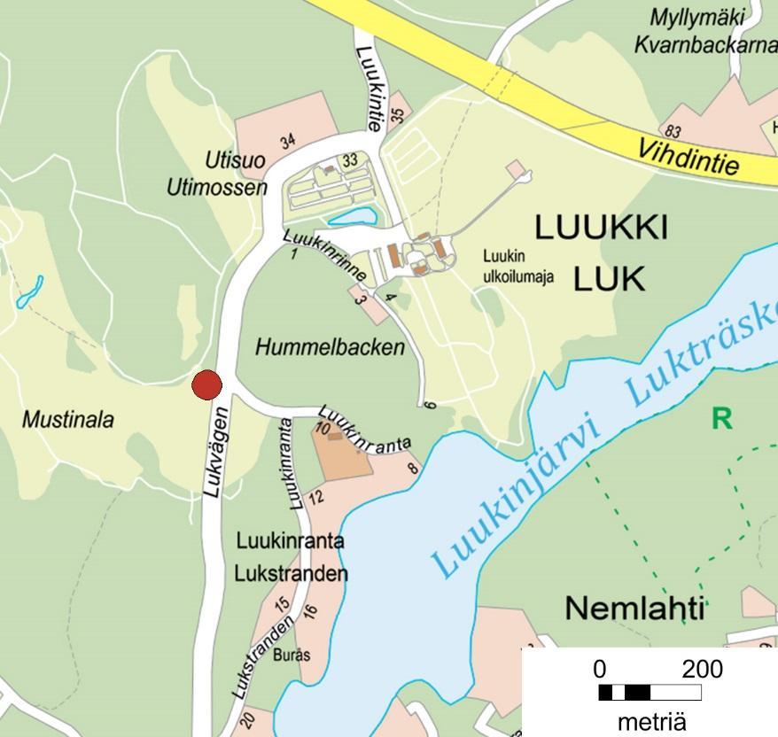 Luukki (Luu) Pääkaupunkiseudun opaskartta: Espoon, Helsingin, Kauniaisten ja Vantaan kaupungit 2017 Aseman nimi ja lyhenne: Luukki, Luu Osoite: Luukintie, Espoo Koordinaatit