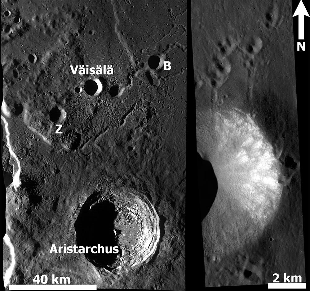 Kuva 13. Väisälä, entiseltä nimeltään Aristarchus A, sijaitsee Aristarchus Z:n ja B:n välissä.