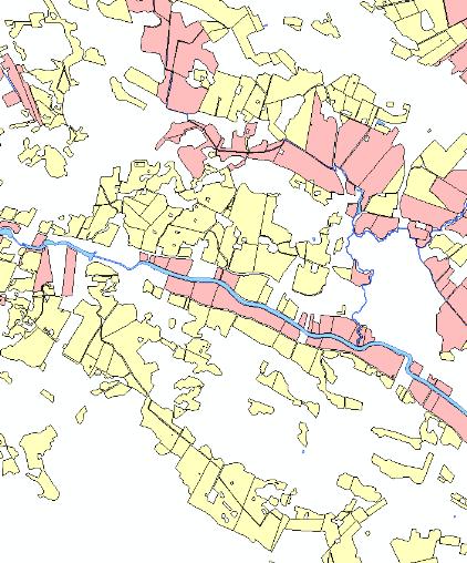 Kasvulohkoaineistosta kopioidaan oma shapefile tiedosto Etäisyys Select-työkalulla, josta muokataan edelleen Make Feature Layer-työkalulla analyysissä toimiva muoto.