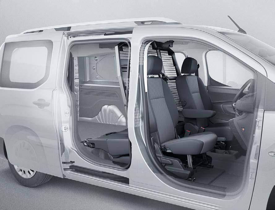 Crew Van on muunneltava 5 hengen auto, jossa on 2 istuinta edessä ja 3 toisella rivillä.
