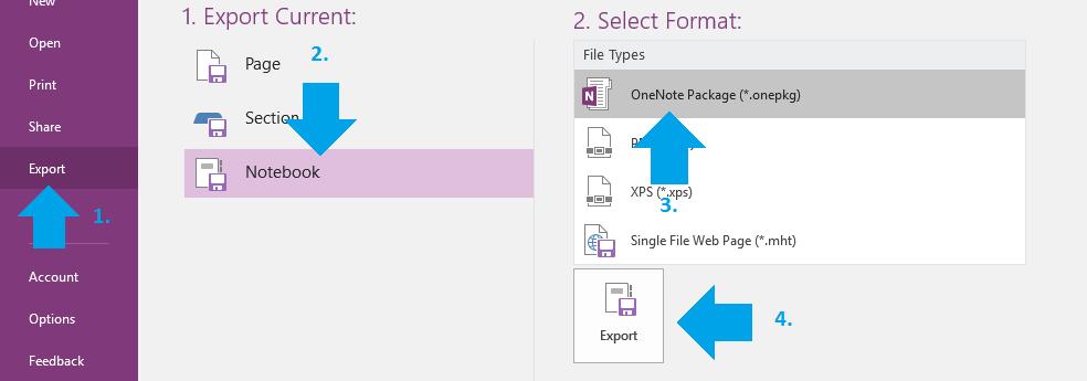 4. Tallenna OneNote-paketti helposti löydettävään paikkaan esimerkiksi työpöydälle. 5. Avaa OneNote-paketti tuplaklikkaamalla tiedostoa. 6.