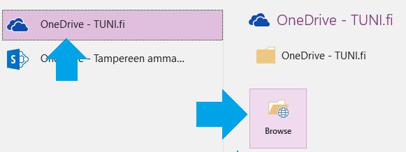 12. Klikkaa OneDrive TUNI.