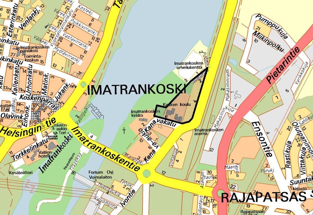 IMATRAN KAUPUNKI KAUPUNKIKEHITYS JA TEKNISET PALVELUT Kaupunkisuunnittelu OSALLISTUMIS- JA ARVIOINTISUUNNITELMA (MRL 63 ) ASEMAKAAVAN MUUTOS 1088 Kaupunginosa 12, Imatrankoski Korttelit 68 ja 132