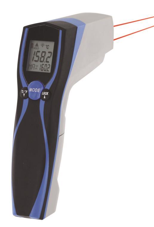 Infrapunamittari kahdella laserilla Scan Temp 430 on IP54 roiskevesitiivis ja siinä on kaksi laseria. Niiden ansiosta pystytään tarkasti seuraamaan, minkä alueen lämpötilaa mitataan.