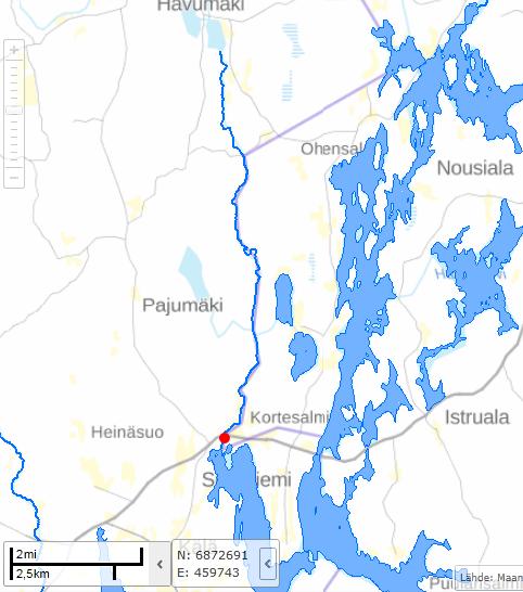 Kälkäjoki Joen pituus 13 km, valuma-aluetta 209 km2 Tyypiltään keskisuuri turvemaiden joki, veden väriluku keskimäärin 190 mg/l