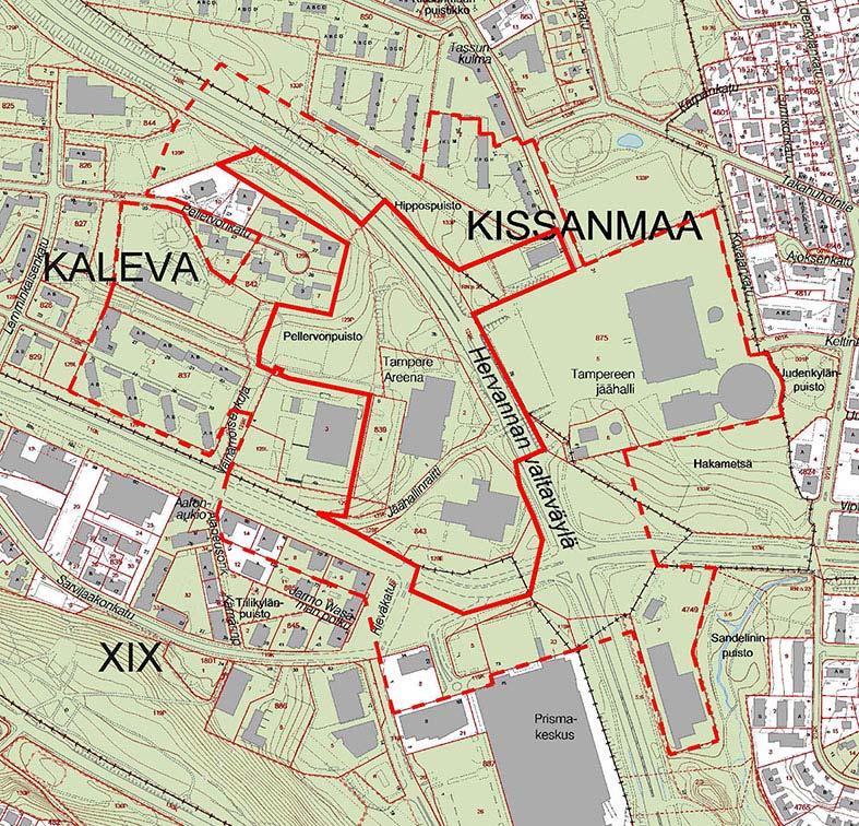 Kaleva, XIX (Kalevanrinne), Kissanmaa, Iskun ja Tampere Areenan tontit sekä tontti 839-4, katuyhteyden muodostaminen, Sammonkatu 47, Jäähallinraitti 3. Asemakaava nro 8489.