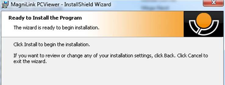 Valitse Ready to Install the Program