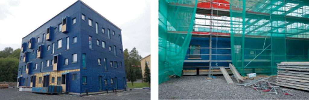 Kolme 4 -kerroksista puukerrostaloa valmistuivat vuonna 1997.